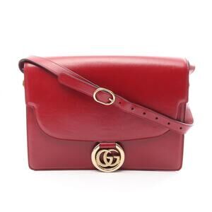 GUCCI Red Leather Shoulder Bag